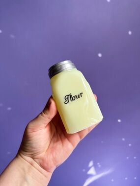 Jadeite Flour Art Deco Green Milk Glass Retro Shaker McKee Glass Uranium